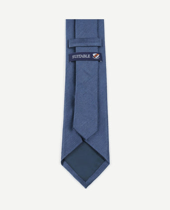 Stropdas wol/zijde visgraat indigo