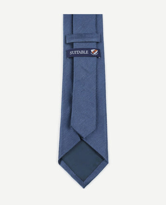Stropdas wol/zijde visgraat indigo