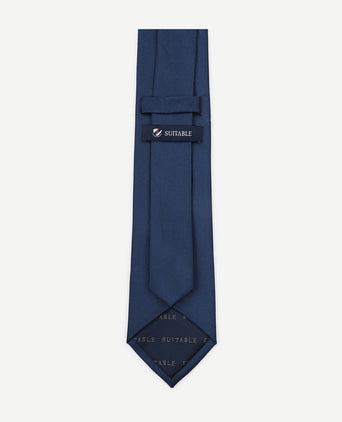 Zijde stropdas indigo blauw