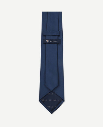 Zijde stropdas indigo blauw