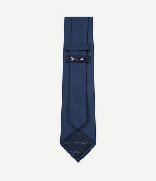 Zijde stropdas indigo blauw