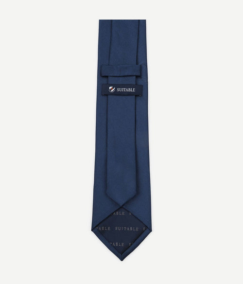 Zijde stropdas indigo blauw