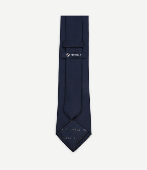 Zijde stropdas donkerblauw