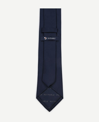 Zijde stropdas donkerblauw
