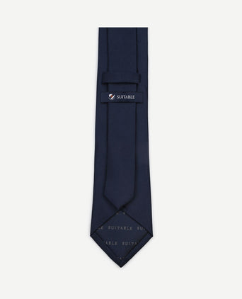 Zijde stropdas donkerblauw