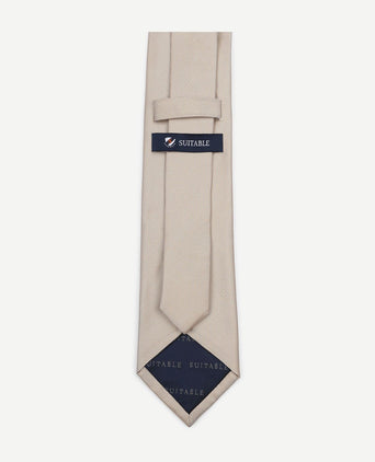Zijde stropdas beige