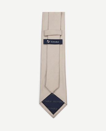 Zijde stropdas beige