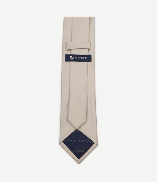 Zijde stropdas beige