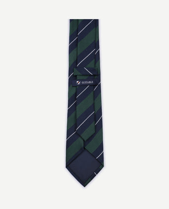 Stropdas zijde triple stripe donkergroen