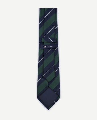 Stropdas zijde triple stripe donkergroen