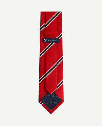 Stropdas zijde triple stripe rood