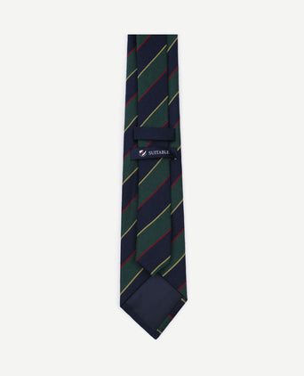 Stropdas zijde triple stripe donkerblauw