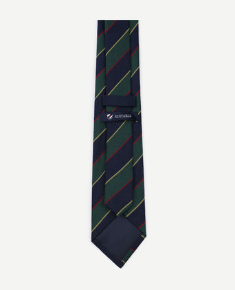 Stropdas zijde triple stripe donkerblauw