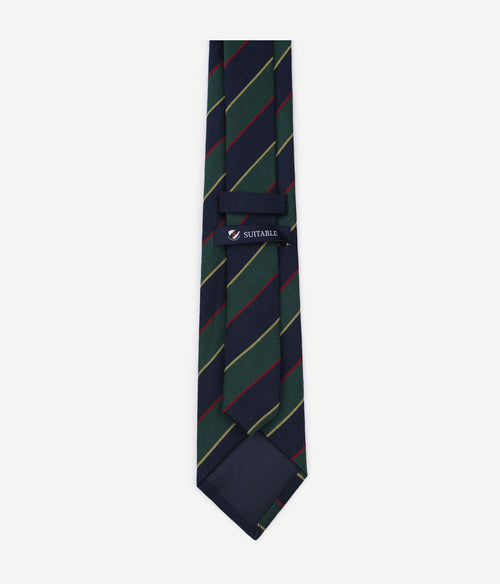 Stropdas zijde triple stripe donkerblauw