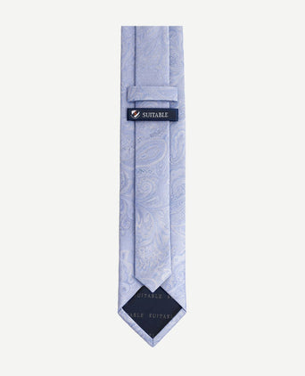 Stropdas zijde big paisley lichtblauw