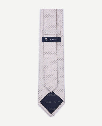 Stropdas zijde dots off white