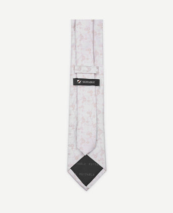 Zijde stropdas met flower off-white