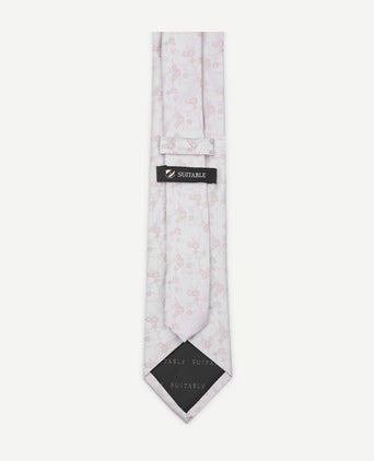 Zijde stropdas met flower off-white