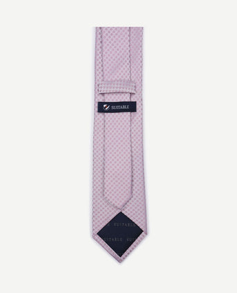 Zijde stropdas small dots roze