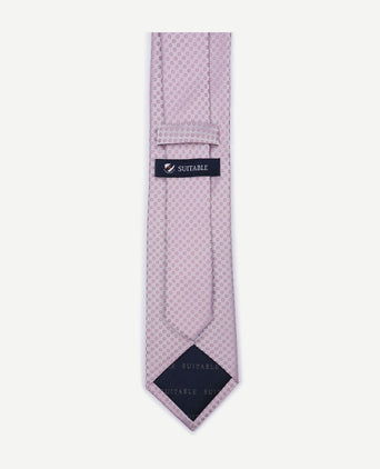 Zijde stropdas small dots roze