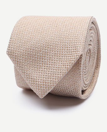 Stropdas linnen structuur beige
