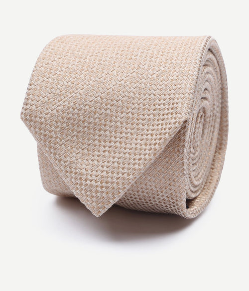 Stropdas linnen structuur beige
