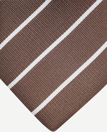 Suitable stropdas twill strepen bruin