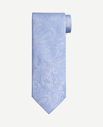 Stropdas zijde big paisley lichtblauw