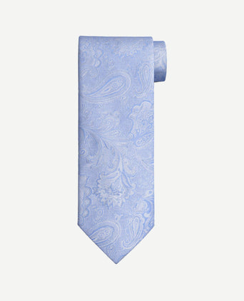 Stropdas zijde big paisley lichtblauw