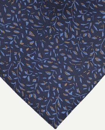 Suitable stropdas zijde bladeren donkerblauw