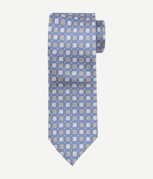 Suitable stropdas zijde bloem blauw