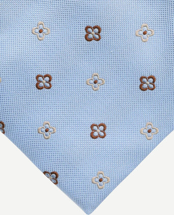 Suitable stropdas zijde bloem blauw