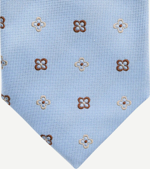 Suitable stropdas zijde bloem blauw