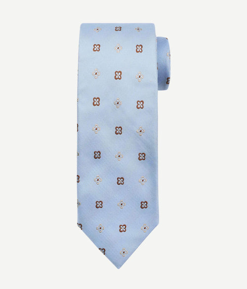 Suitable stropdas zijde bloem blauw