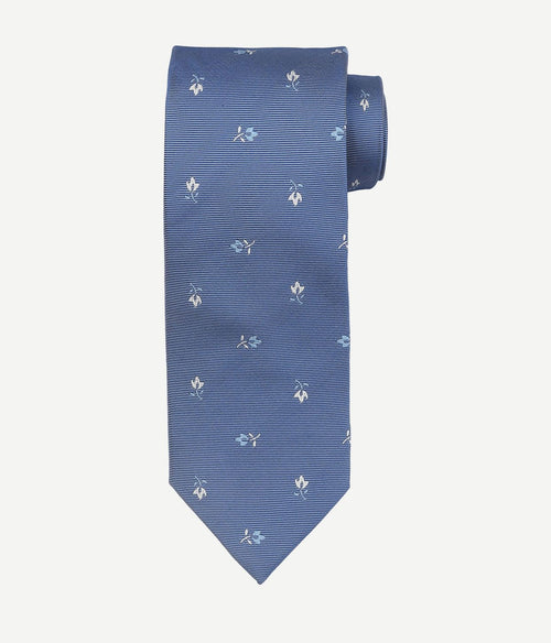 Suitable stropdas zijde bloem blauw