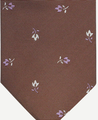 Suitable stropdas zijde bloem bruin