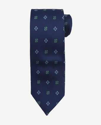 Suitable stropdas zijde bloem donkerblauw