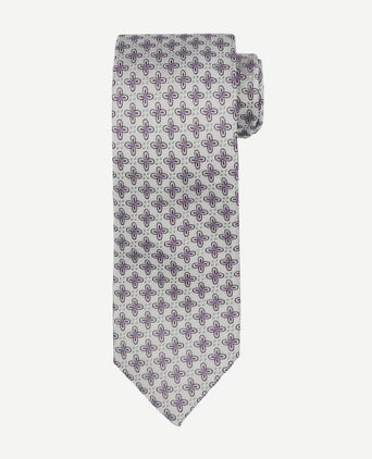 Suitable stropdas zijde bloem wit