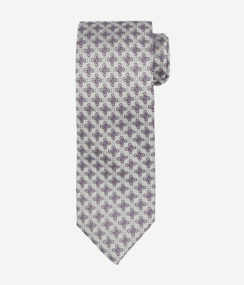 Suitable stropdas zijde bloem wit