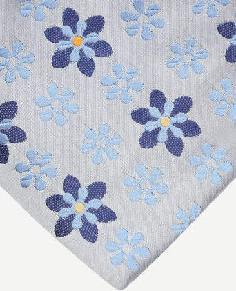 Suitable stropdas zijde bloemen blauw