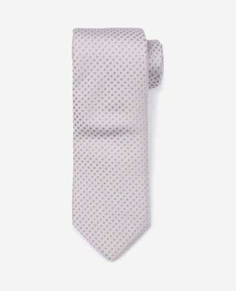 Stropdas zijde dots off white
