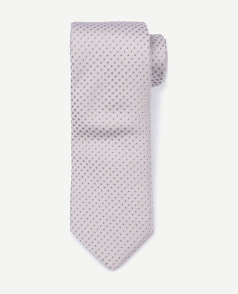 Stropdas zijde dots off white