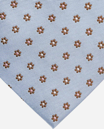 Suitable stropdas zijde mini bloem blauw