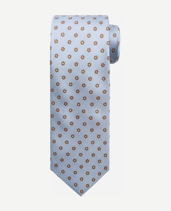 Suitable stropdas zijde mini bloem blauw