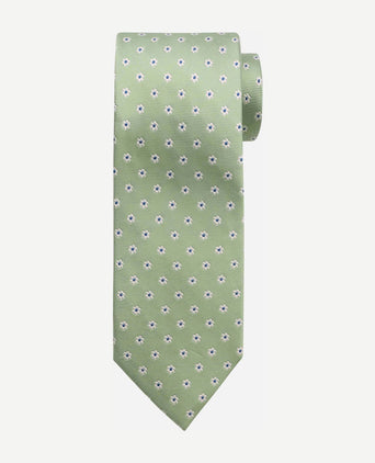 Suitable stropdas zijde mini bloem groen