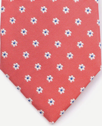 Suitable stropdas zijde mini bloem rood