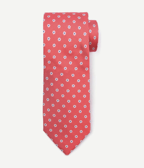 Suitable stropdas zijde mini bloem rood