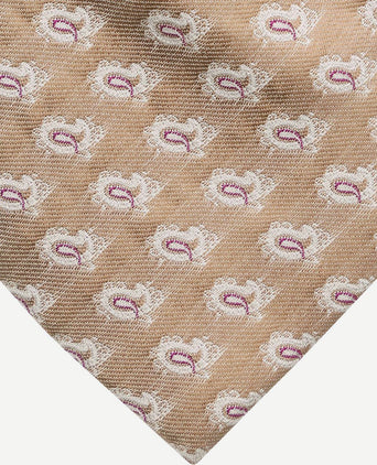 Suitable stropdas zijde paisley beige