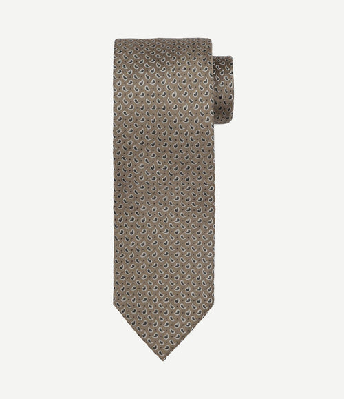 Stropdas zijde paisley beige