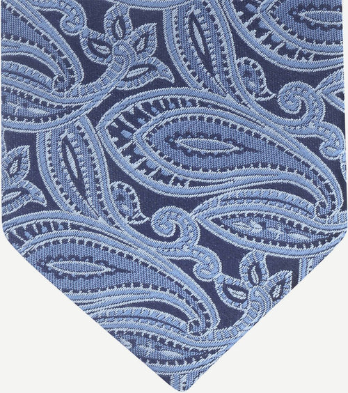 Suitable stropdas zijde paisley blauw